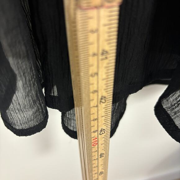 Free Press Black Sheer Swim Coverup – Silky Open Front – One Size - Picture 8 of 8